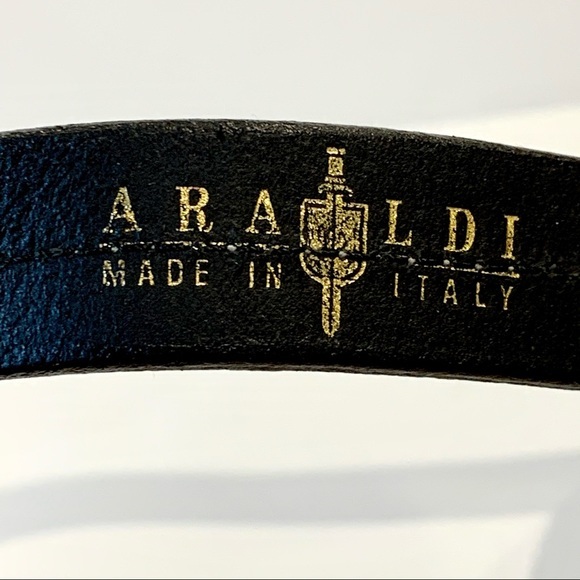 Araldi Genuine Black Leather Belt‎ M - Picture 7 of 8